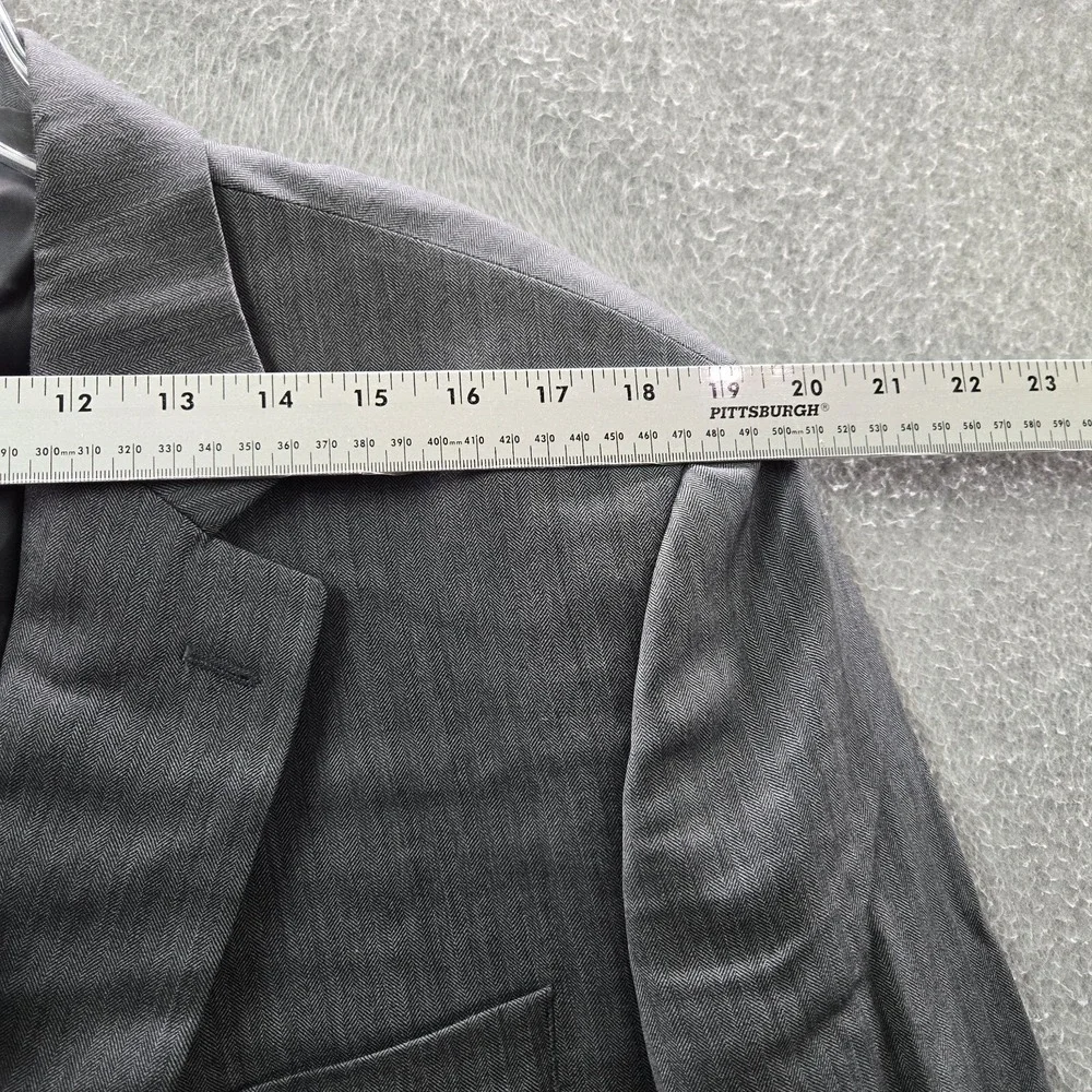 Ralph Ralph Lauren Men Jacket 44‎ Gray Blazer 100% Wool Button Up Long Sleeve